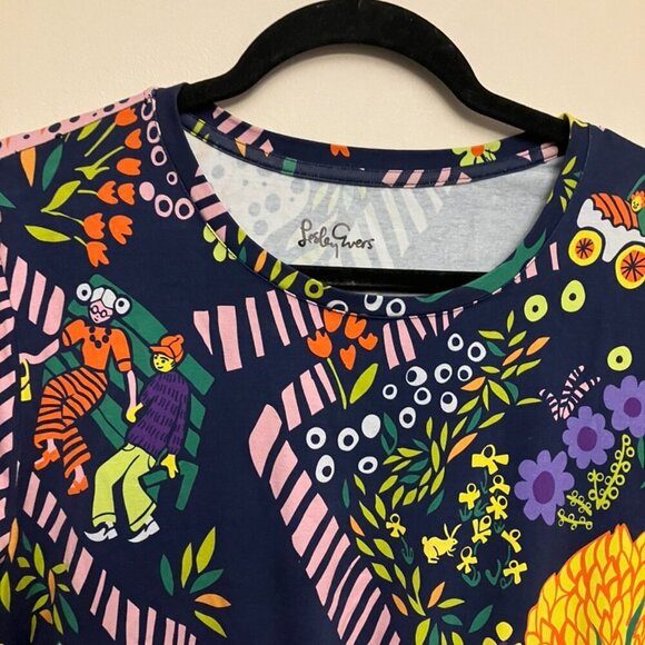 Bold Print Drawstring Cotton Dress - Picture 3 of 10